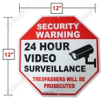 Reflective Aluminum Sign - Reflective Security Yard 24 Hour Camera Video Signs